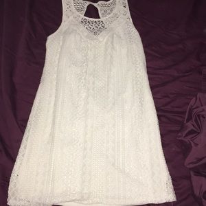 White Lace Hippie Style Mini Dress